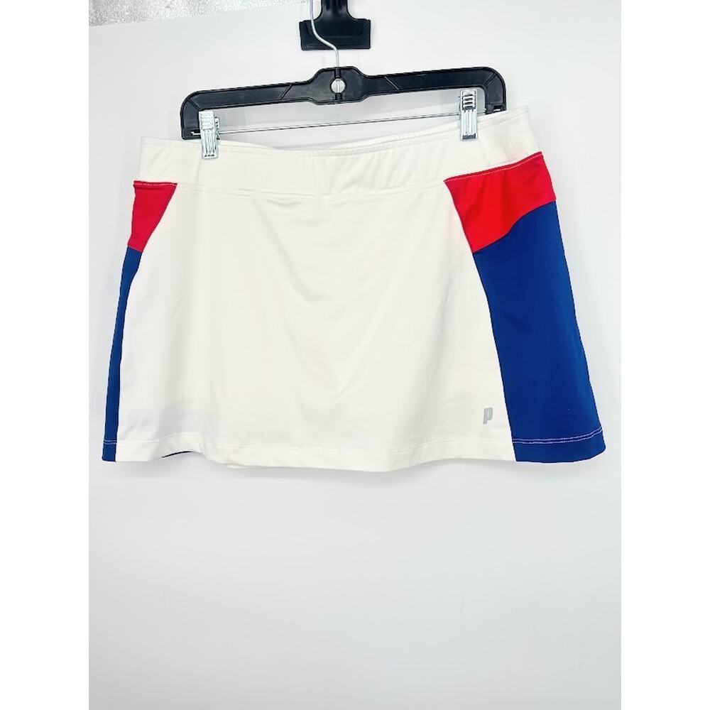 Prince‎ Tennis Skirt Skort Athletic Workout Womens XL Pickleball White Red Blue